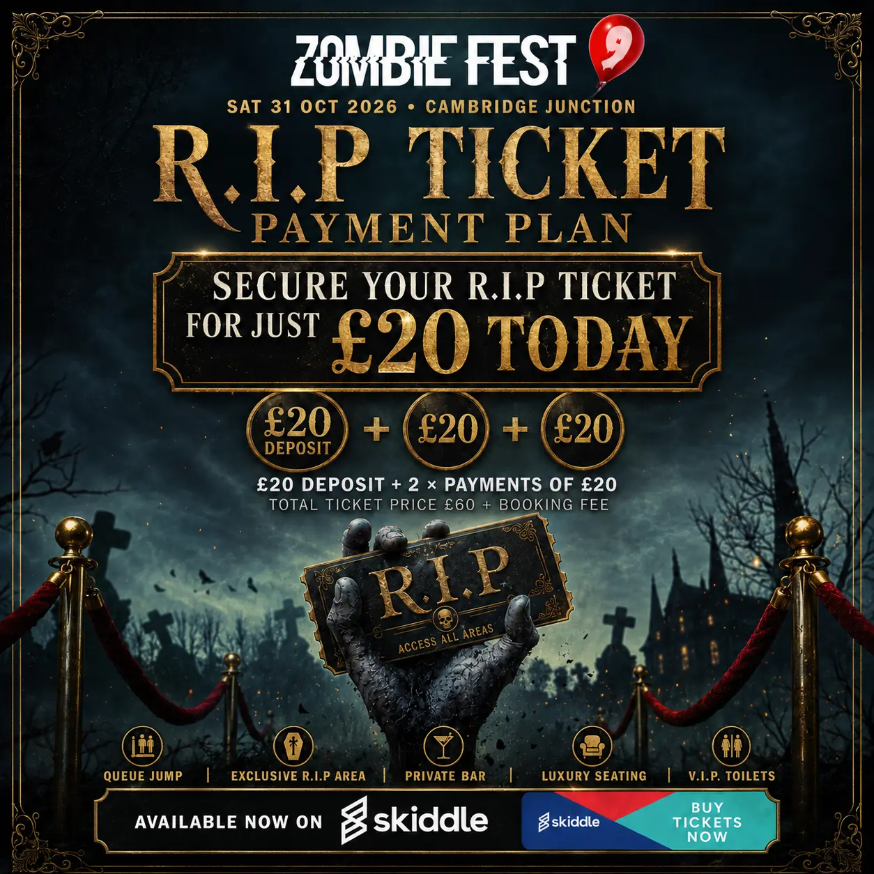 Zombie Fest 9 R.I.P Ticket Payment Plan artwork